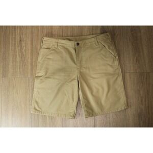 Carhartt Original Fit Womens‎ Shorts 12 Beige Flat Front Cotton Polyester
